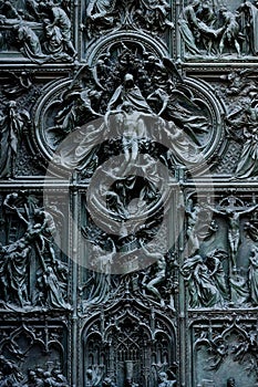 Duomo cathedral of Milan - entrance door photo