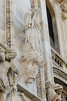 Duomo cathedral of Milan facade detail