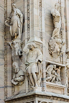 Duomo cathedral of Milan facade detail