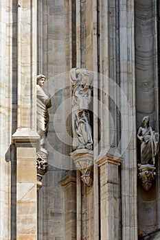 Duomo cathedral of Milan facade detail