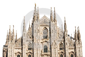 Duomo di Milano Lombardy Italy - Milan cathedral isolated on white