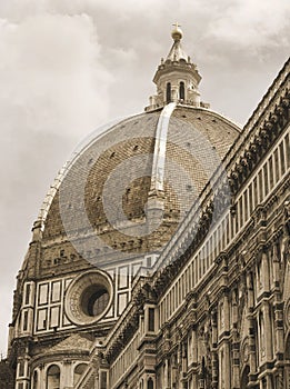 Duomo Dome, Florence, Italy. Mono.