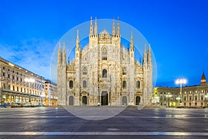 Duomo of Milan at night in Milan, Milano, Italy