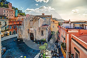 The Duomo in most popular sicilian resort Taormina.