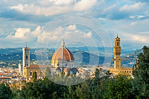 Duomo Santa Maria Del Fiore and Bargello in the evening