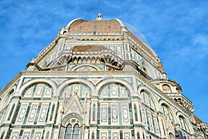 Duomo Santa Maria Del Fiore and Bargello in the morning from Piazzale Michelangelo in Florence