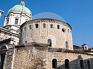 Duomo Vecchio and dome of Duomo Nuovo in Brescia