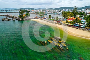 Duong Dong town, Phu Quoc, Vietnam, aerial view