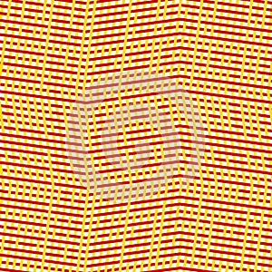 Duotone, 2-color geometric pattern of dense wavy lattice, grid. Interweaved, interlocking lineal, linear mesh pattern. Texture of