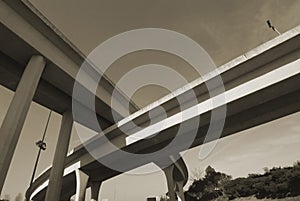 Duotone of Interstate Overpass