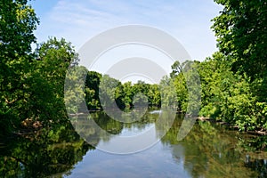 The DuPage River in Naperville Illinois during Summer