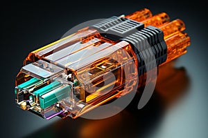 Duplex Fiber Optic Patch Cable on Black background