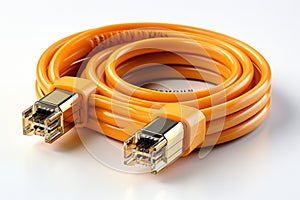 Duplex Fiber Optic Patch Cable on white background