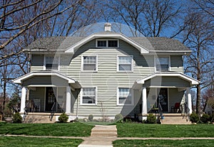 Duplex Housing with Front Porches