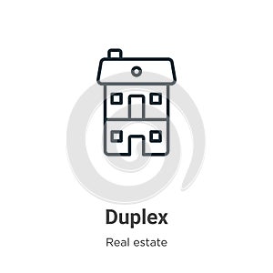 Duplex outline vector icon. Thin line black duplex icon, flat vector simple element illustration from editable real estate concept