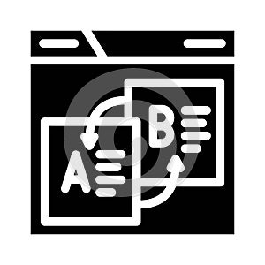 duplicate content seo glyph icon vector illustration