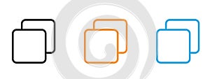 Duplicate icon Thin line illustration set