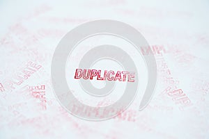 DUPLICATE red rubber stamp