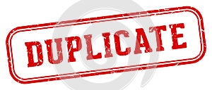 duplicate stamp. duplicate rectangular stamp on white background