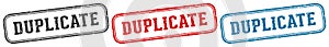 duplicate stamp. duplicate rectangular stamp set isolated on white background