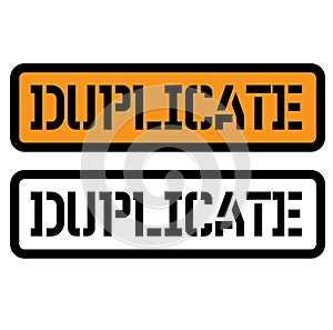 Duplicate stamp on white