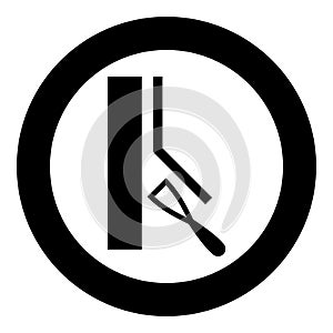 Duplicated stamping Keep well save Designation on the wallpaper symbol icon in circle round black color vector illustration flat