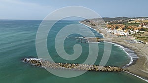 Duquesa or castle beach on the coast of Manilva, Andalusia