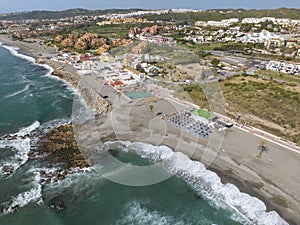 Duquesa or castle beach on the coast of Manilva, Andalusia