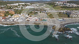 Duquesa or castle beach on the coast of Manilva, Andalusia