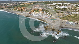 Duquesa or castle beach on the coast of Manilva, Andalusia