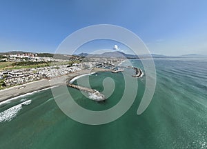 Duquesa or castle beach on the coast of Manilva, Andalusia