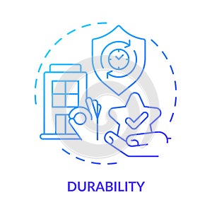 Durability blue gradient concept icon
