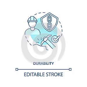 Durability turquoise concept icon