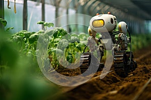 Durable Farm agriculture robot. Generate Ai