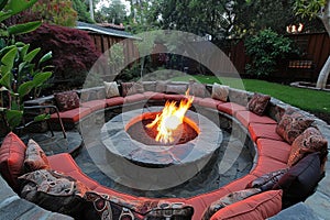 Durable Fire pit outdoor. Generate Ai