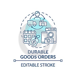 Durable goods orders concept icon