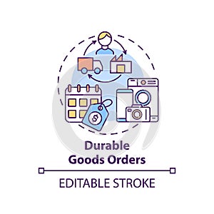 Durable goods orders concept icon