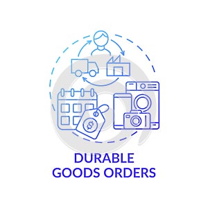 Durable goods orders concept icon