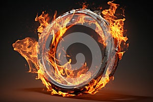 Durable Metal ring fire stage. Generate Ai