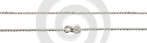 Durable organic cotton ropes on white background