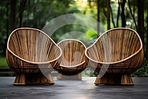 Durable Outdoor rattan chairs. Generate Ai