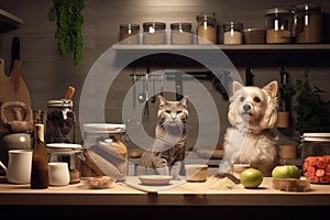 Durable Pet food pot kitchen. Generate Ai