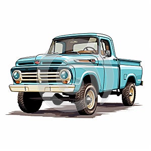 Durable pickup truck illustration