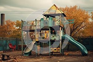 Durable Playground equipment safety. Generate Ai