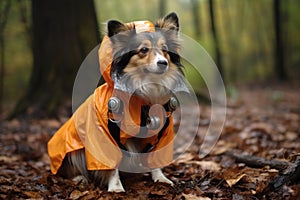 Durable Rescuer raincoat dog. Generate AI