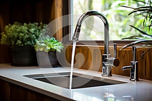 Durable Sink faucet kitchen. Generate ai