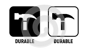 Durable vector icon material symbol logotype.Metal durable unbreakable icon