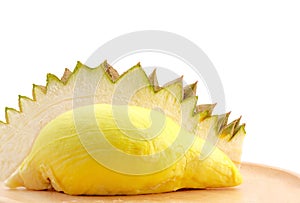 Durain fruit on white background with clipping path