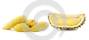 Durain fruit on white background