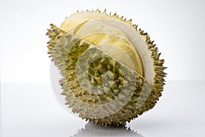 Durain fruit on white background